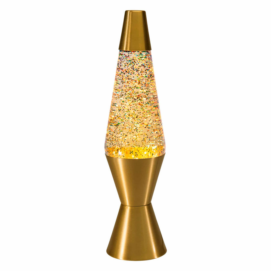 14.5″ LAVA LAMP RAINBOW GLITTER – CLEAR/GOLD H4